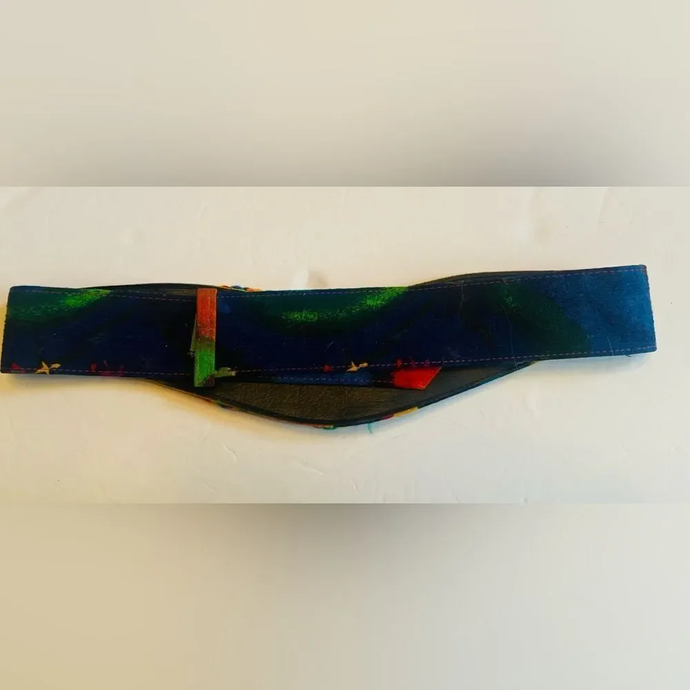 Ali Miles Fabric Belt Small Colorful Beaded‎ Whimsical Vintage